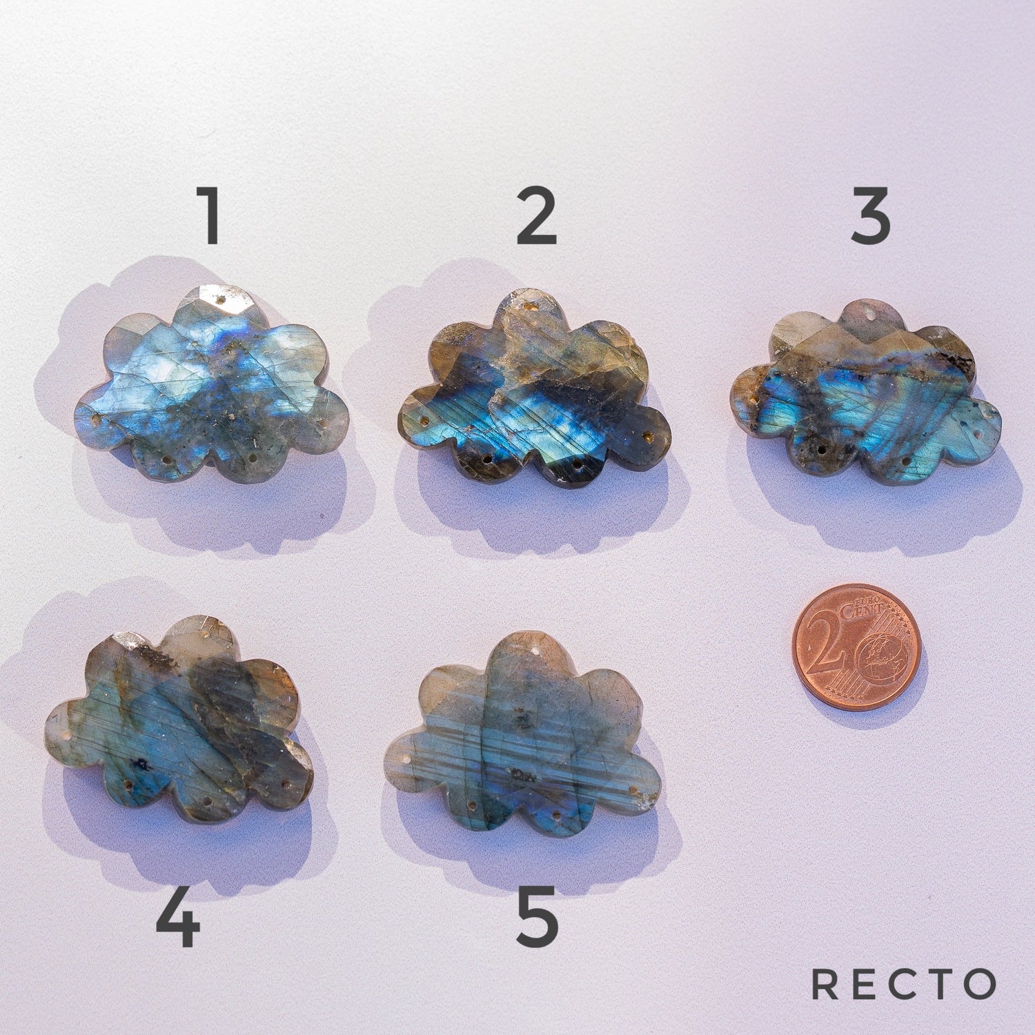 Les &quot; Nidhih &quot; nuages en Labradorite de env 40 mm au choix ( à l&
