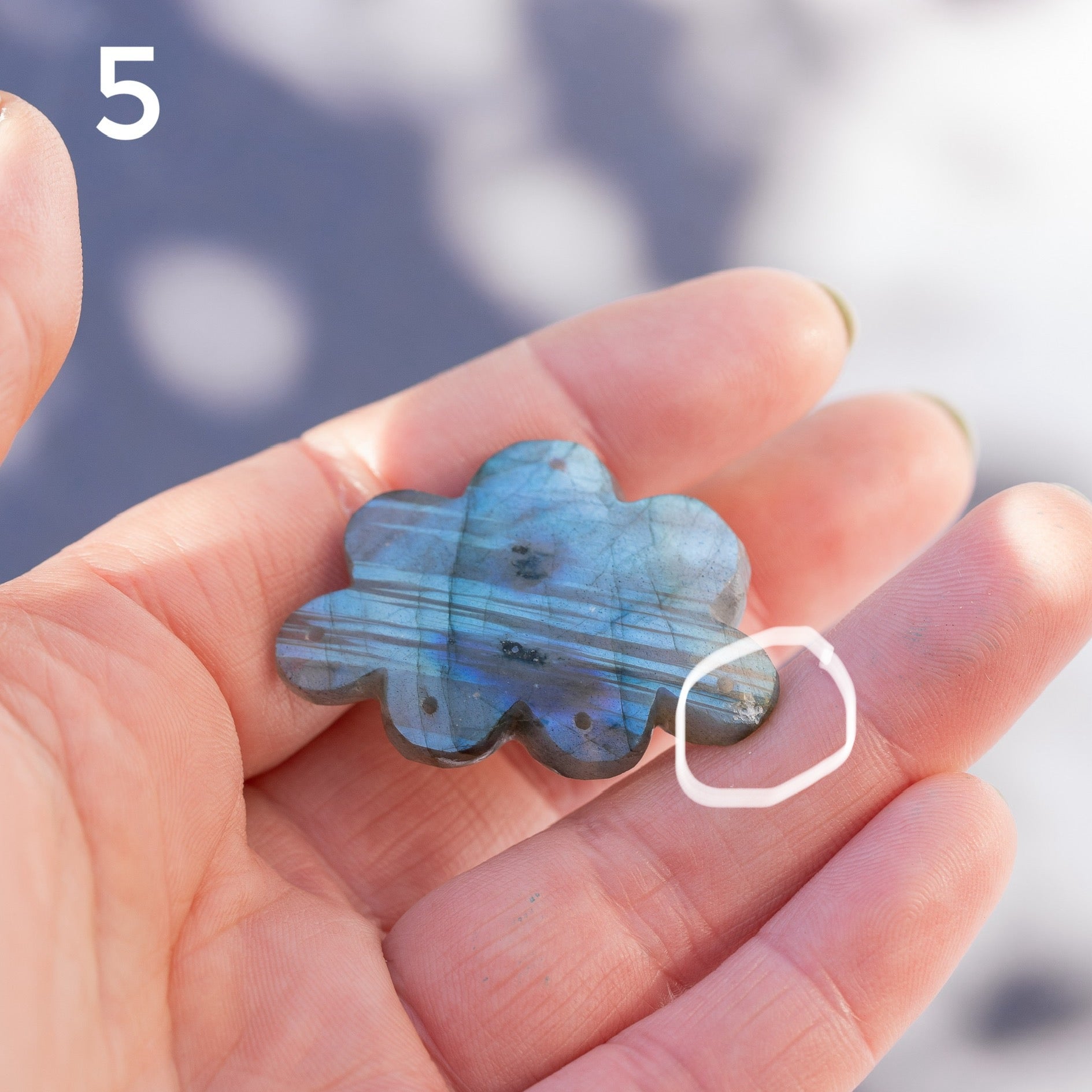 Les &quot; Nidhih &quot; nuages en Labradorite de env 40 mm au choix ( à l&