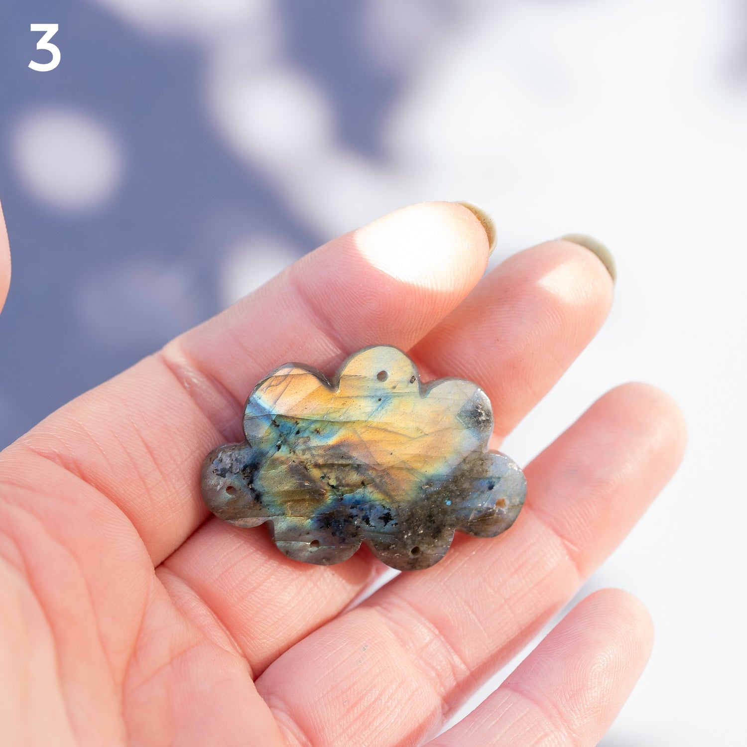 Les &quot; Nidhih &quot; nuages en Labradorite de env 40 mm au choix ( à l&